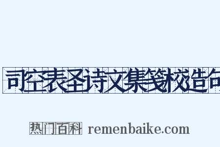 司空表圣诗文集笺校造句是什么意思的图片